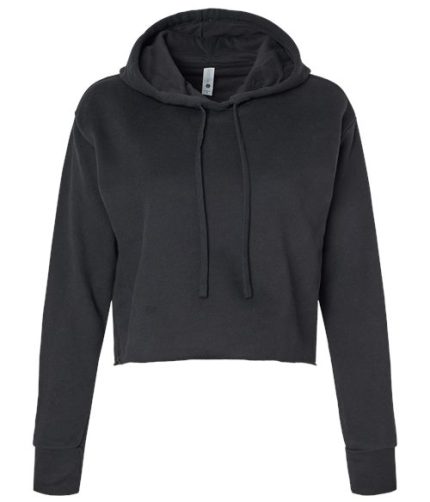 Women's Laguna Sueded Raw Edge Crop Hoodie Sweatshirt