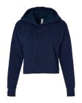 Women's Laguna Sueded Raw Edge Crop Hoodie Sweatshirt