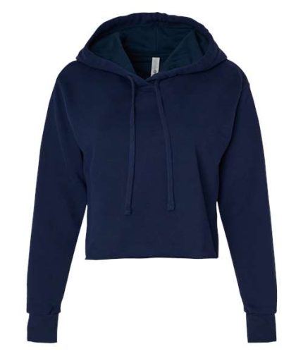 Women's Laguna Sueded Raw Edge Crop Hoodie Sweatshirt