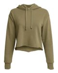 Women's Laguna Sueded Raw Edge Crop Hoodie Sweatshirt