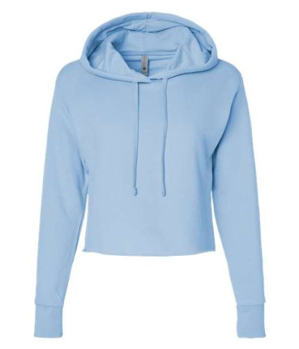 Women's Laguna Sueded Raw Edge Crop Hoodie Sweatshirt